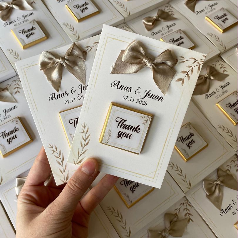 Custom Wedding Chocolates Cards