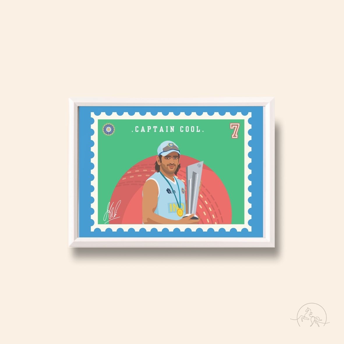 Stamp Style Poster – MS Dhoni