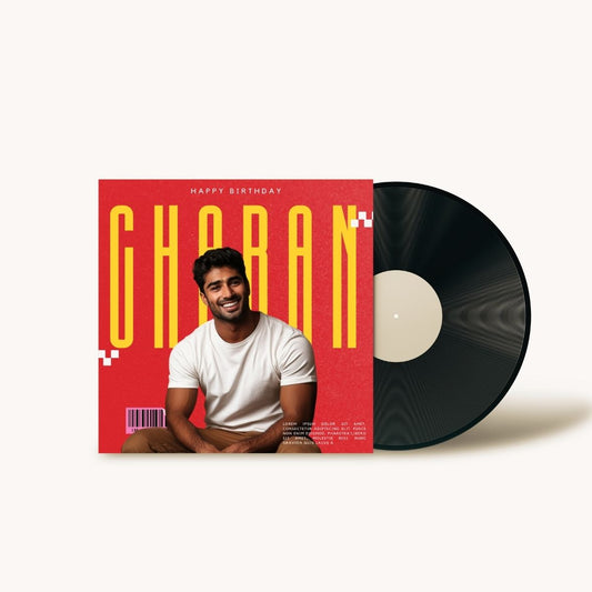 Customised Album cover with Original vintage Vinyl Record - Red