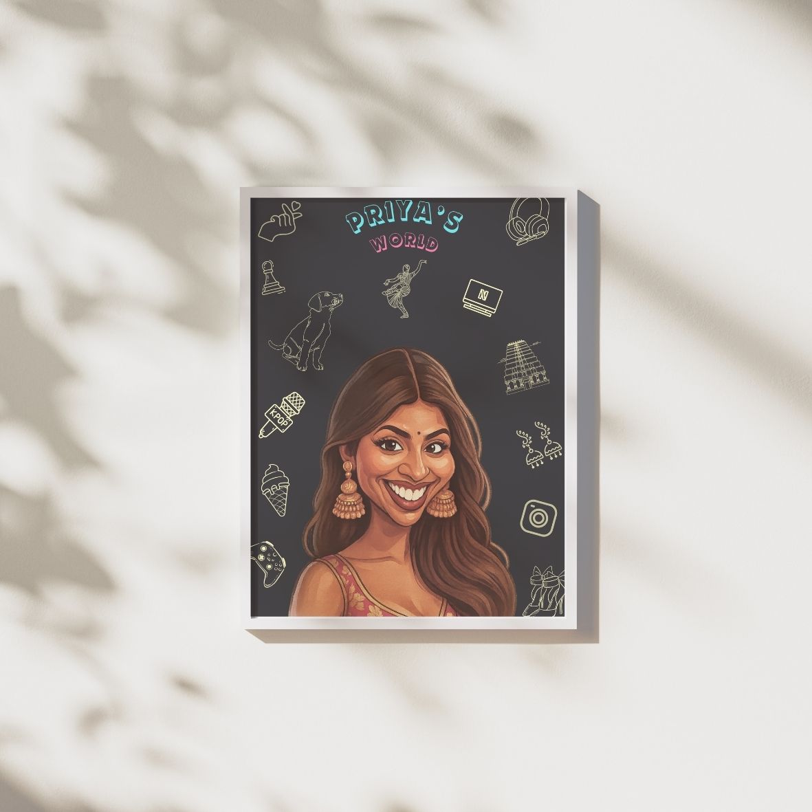 Custom caricature with their favorite life elements