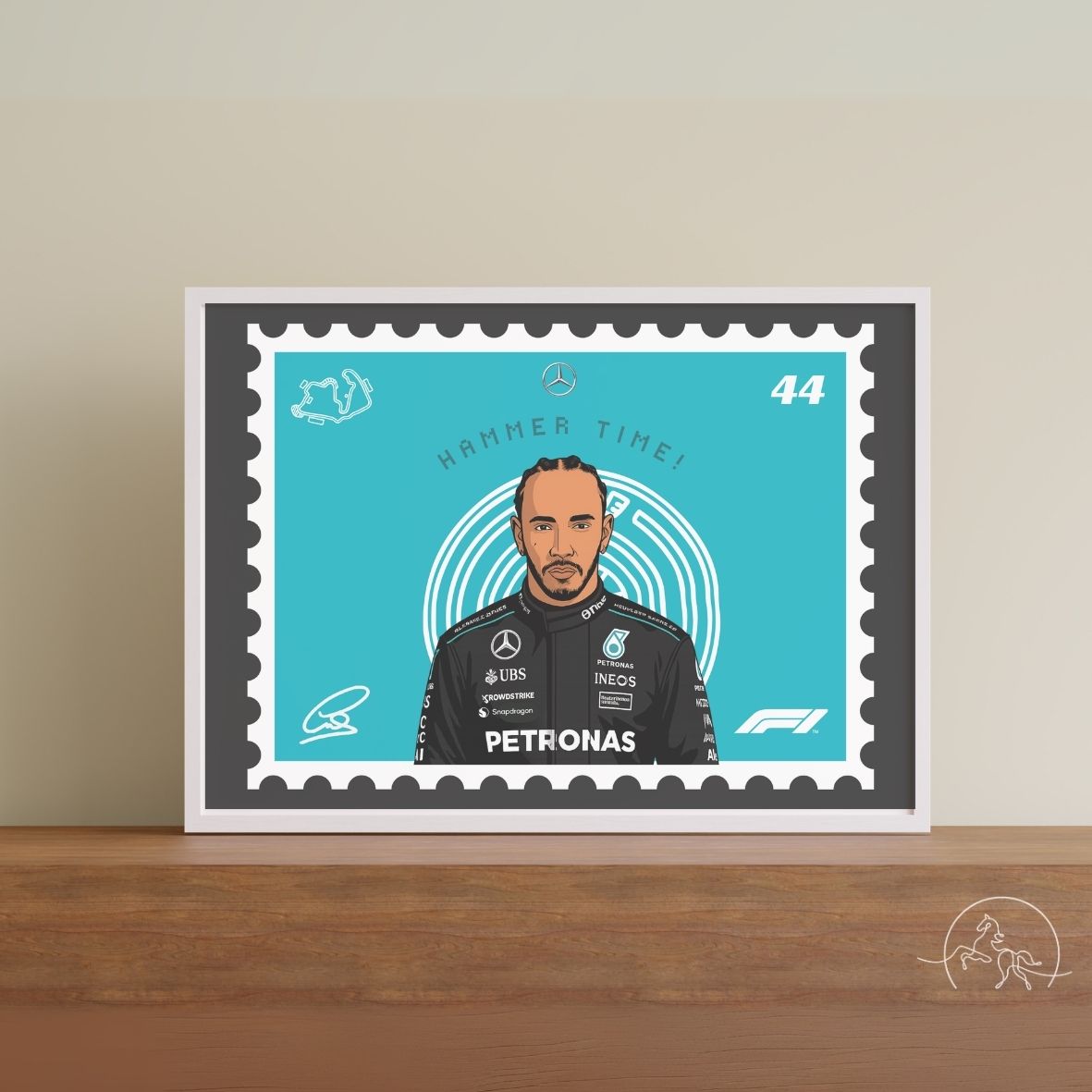 Stamp Style Poster – Lewis Hamilton