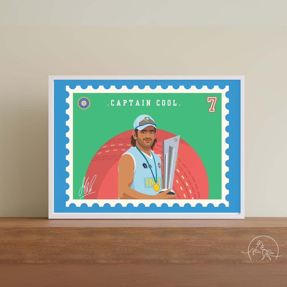Stamp Style Poster – MS Dhoni