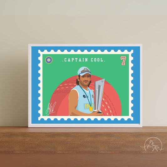 Stamp Style Poster – MS Dhoni