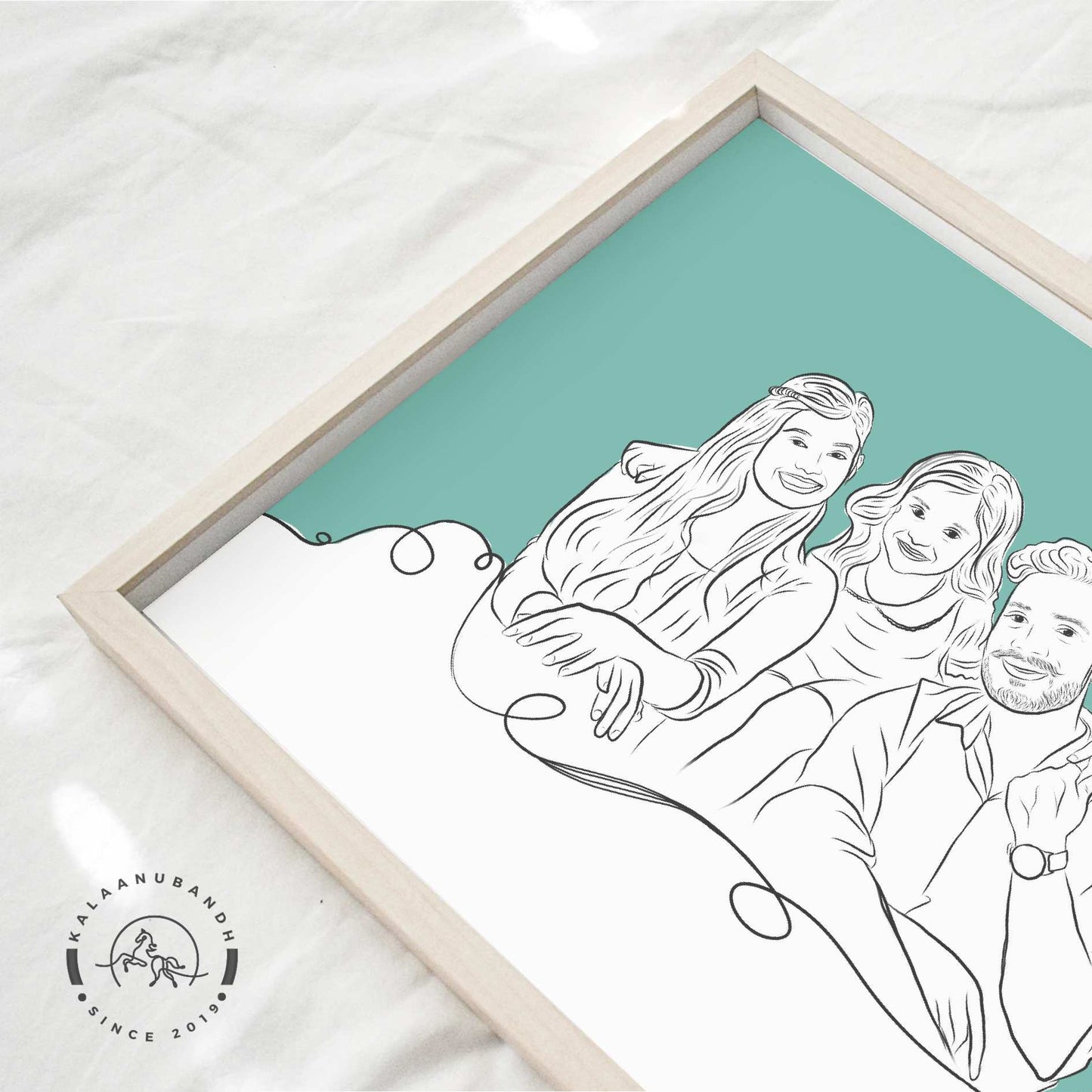 Custom Digital Pencil Line Art - Cherish Family & Pet Moments