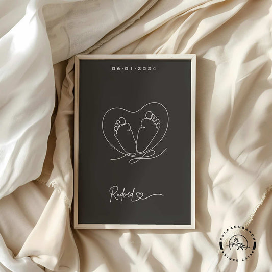 Minimalist One-Stroke Line Art for Adorable Baby Families