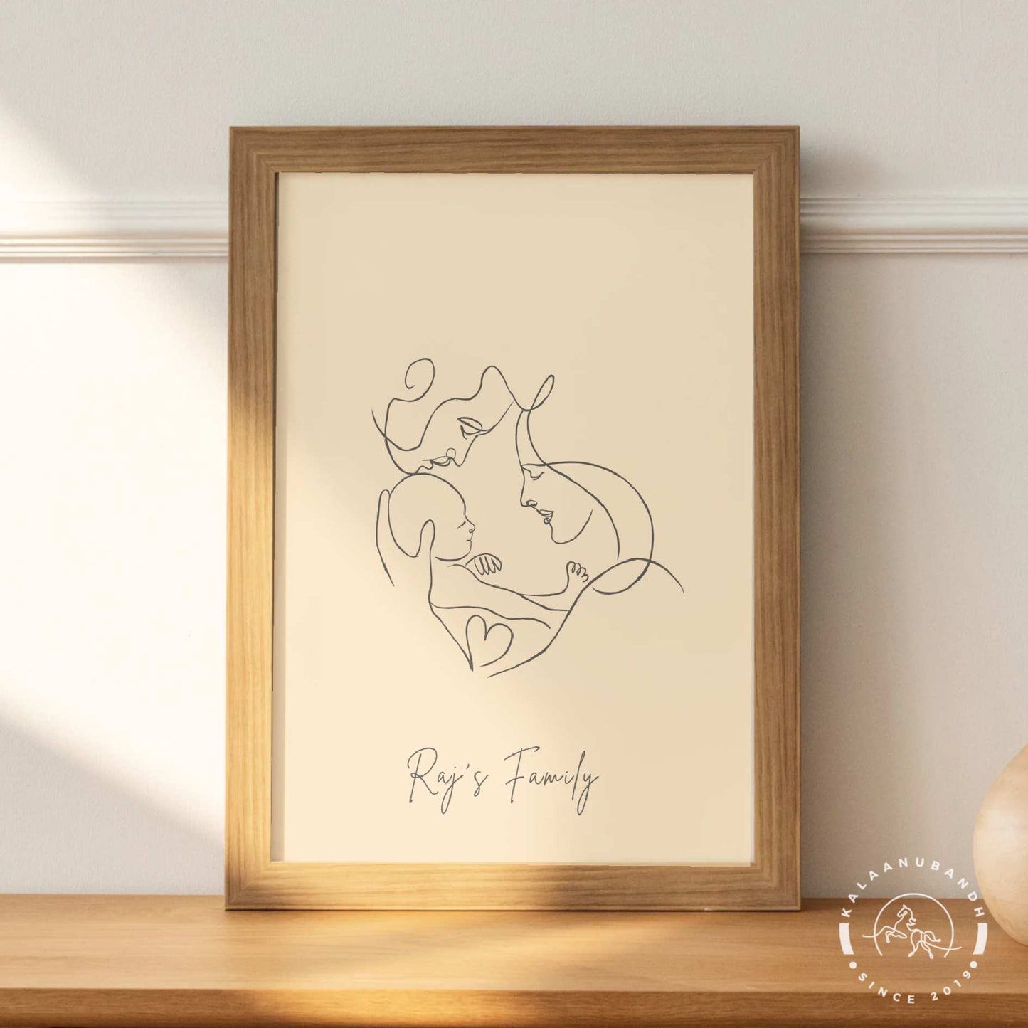 Minimalist One-Stroke Line Art for Adorable Baby Families