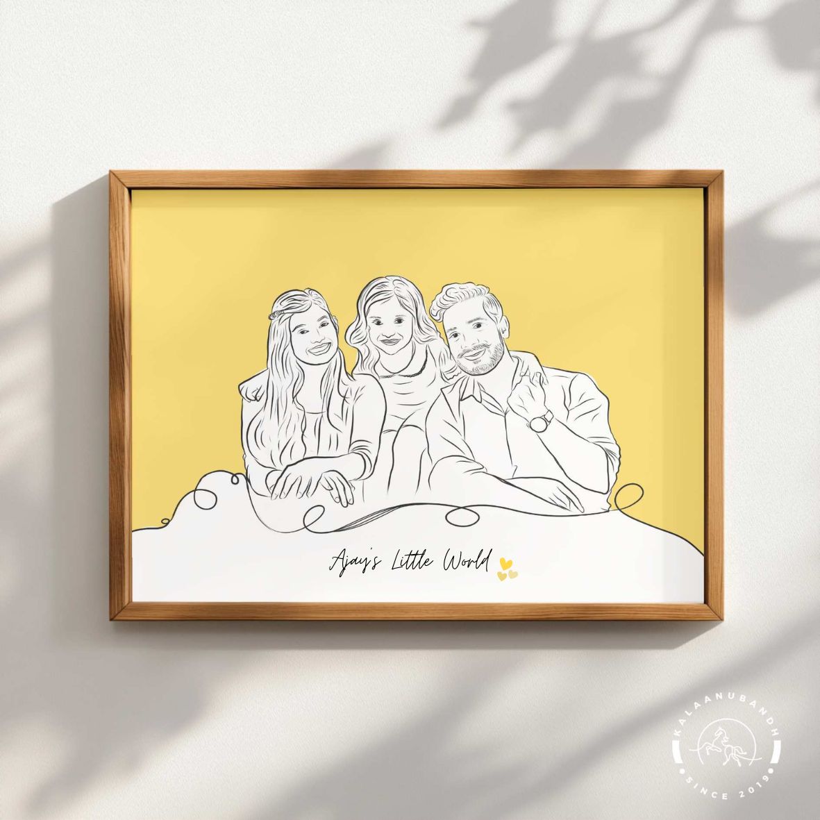Custom Digital Pencil Line Art - Cherish Family & Pet Moments